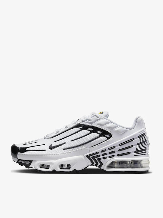 Air Max Plus 3 Kids Sports Shoes Running with Laces White / Chile Red / Black