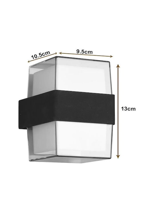Powertech Επιτοίχιο Εξωτερικό Σποτ LED IP65 14W με Ψυχρό Λευκό Φως 10.5x9.5x13εκ.