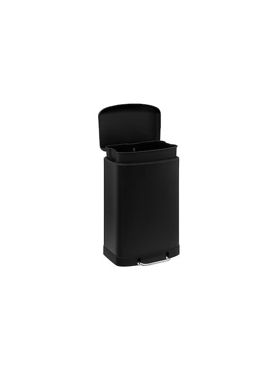 5Five Waste Bin Waste Metallic with Pedal Black 20lt 1pcs