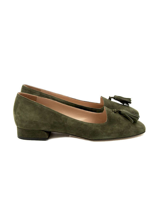 Mourtzi Women's Loafers in Green Color