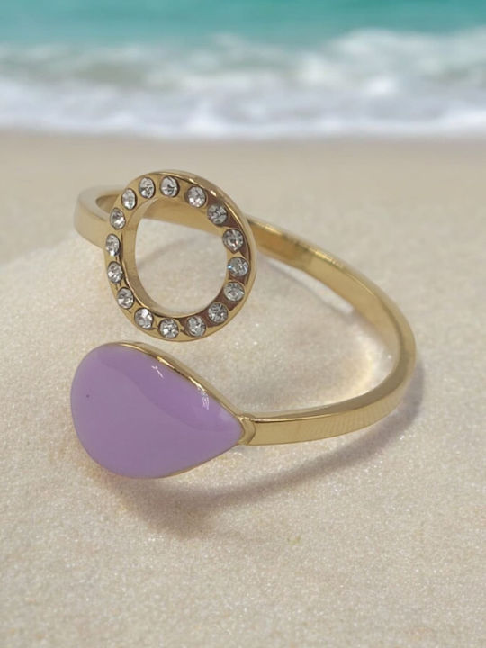 Damen Ring aus Stahl Vergoldet