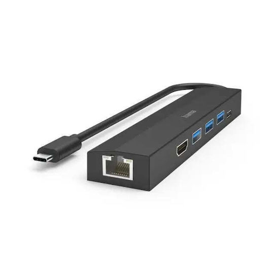 HAMA USB-C Docking Station with HDMI 4K Ethernet Black (00200144)