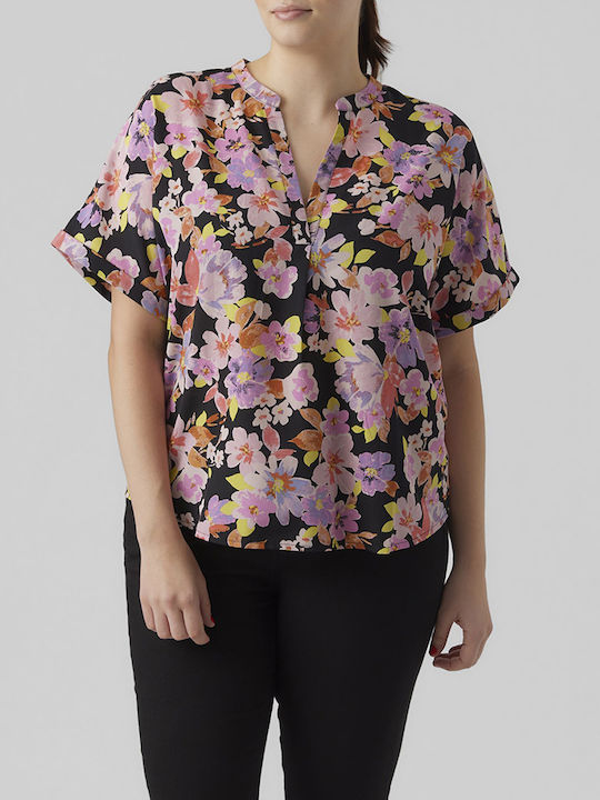 Vero Moda Damen Bluse Kurzärmelig Black