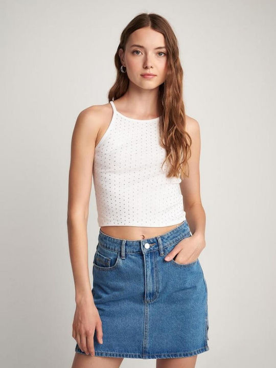 Attrattivo Damen Crop Top Weiß