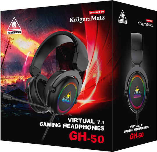 Kruger & Matz GH-50 Надушници Геймърски слушалки с връзка USB Черен