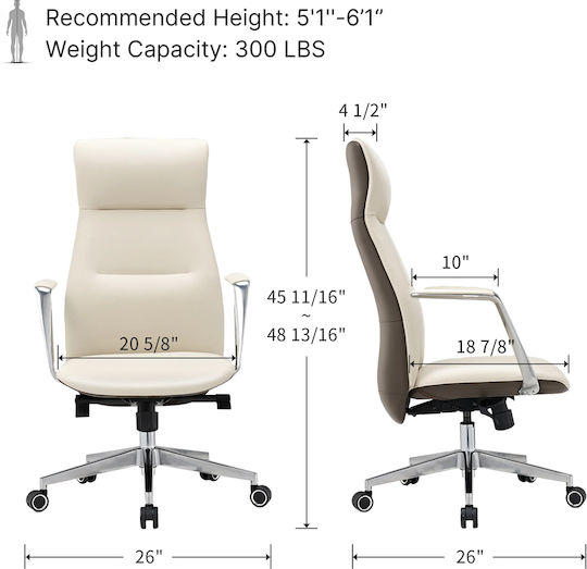 Eureka Ergonomic Erkoc08ow Bürostuhl Weiß