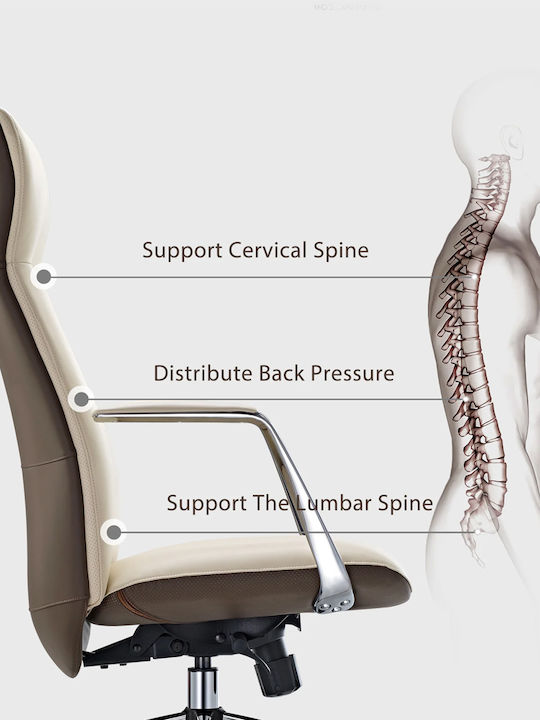 Reclining Office Chair with Fixed Arms White Eureka Ergonomic