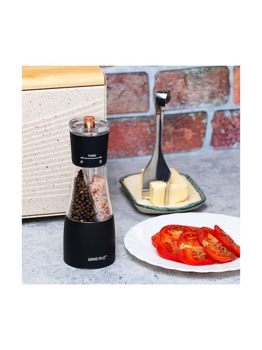 KING Hoff Manual Set Spice Mills 2 in 1 made of Plastic in Black Color 18.8cm 1pcs