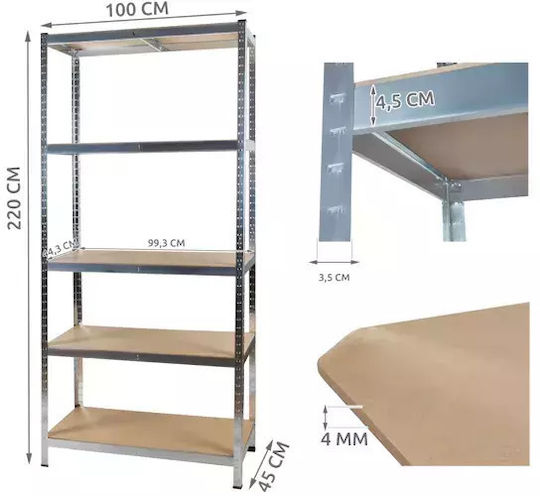 Malatec Raft Dexion Galvanizat 100x45x220cm 23766