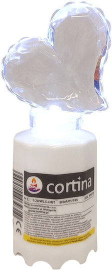 Ηλεκτρικό Κερί Cortina Καρδιά Ψυχρό Λευκό