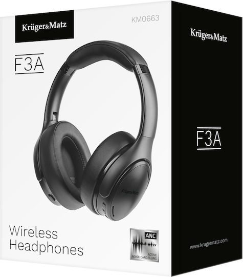 Kruger & Matz KM0663 Ασύρματα / Ενσύρματα Over Ear Ακουστικά με 30 ώρες Λειτουργίας Μαύρα