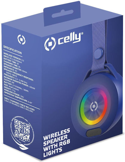 Celly Light Beat Ηχείο Bluetooth 5W με Διάρκεια Μπαταρίας έως 3 ώρες Μπλε