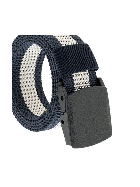 Senior Men's Artificial Leather Webbing Belt Wide Belt Blue