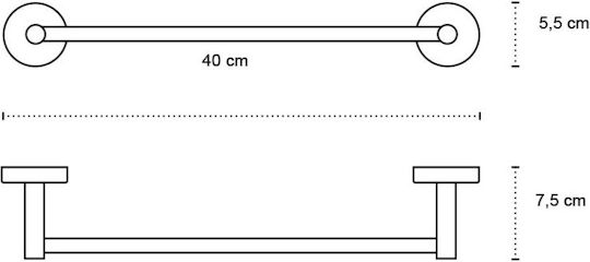 Karag Uno Ράγα Μπάνιου Μονή Επιτοίχια με Βίδες 40x40cm Karag Uno Ράγα Μπάνιου Μονή Επιτοίχια με Βίδες 40x40cm
