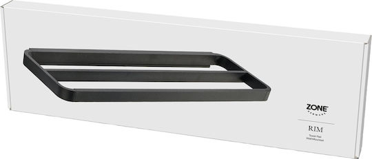 Zone Denmark Ραφιέρα Μπάνιου Διπλή Επιτοίχια ​44x12.5cm Μαύρη