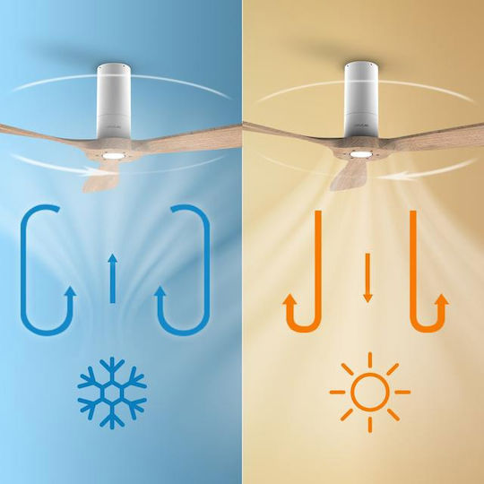 Cecotec EnergySilence Aero 5500 Aqua Connected Ceiling Fan 132.08cm Beige / White