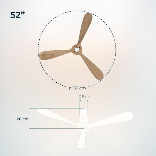 Cecotec EnergySilence Aero 5500 Aqua Connected Ceiling Fan 132.08cm Beige / White