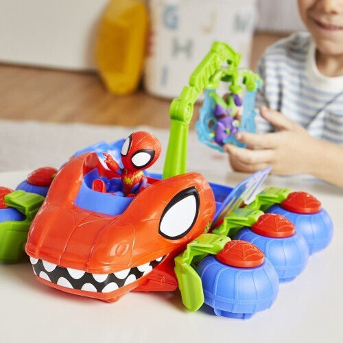 Hasbro Marvel Spidey And His Amazing Friends Dino Webs Crawler Vehicle for Ages 3 Plus