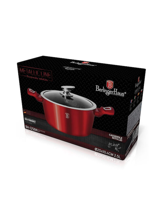 Berlinger Haus Metallic Line Deep Pot made of Aluminum 2.2lt / 20cm Burgundy