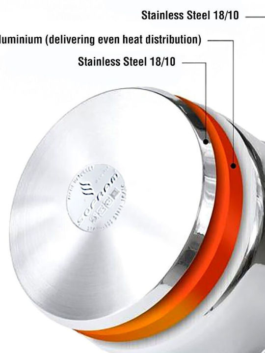 Sofram Soft Shallow Stainless Steel Pot 6.5lt / 30cm
