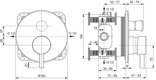 Ideal Standard Ceraline за душ кабина 2 изхода Сребрист