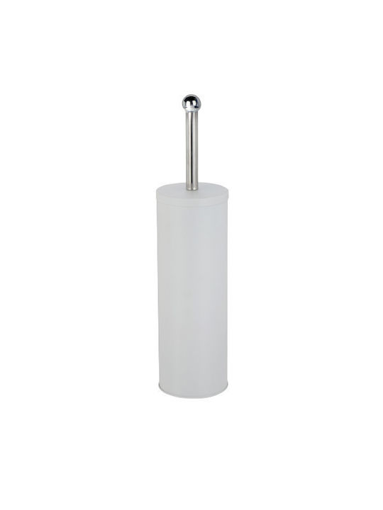 Metallic Bathroom Trash Can White