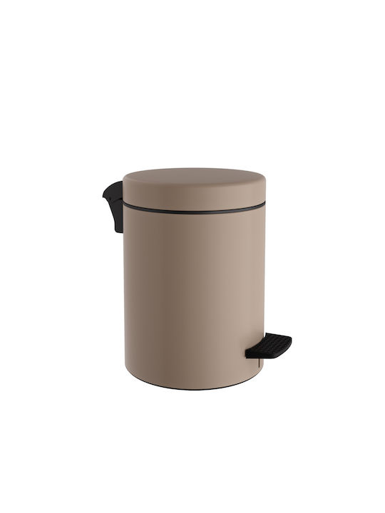 Pam & Co Metallic Toilet Bin with Soft Close Lid 8lt Beige