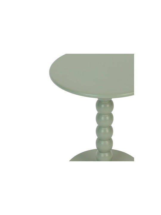 Round Side Table Chamlo made of Solid Wood Green L38xW38xH46.5cm