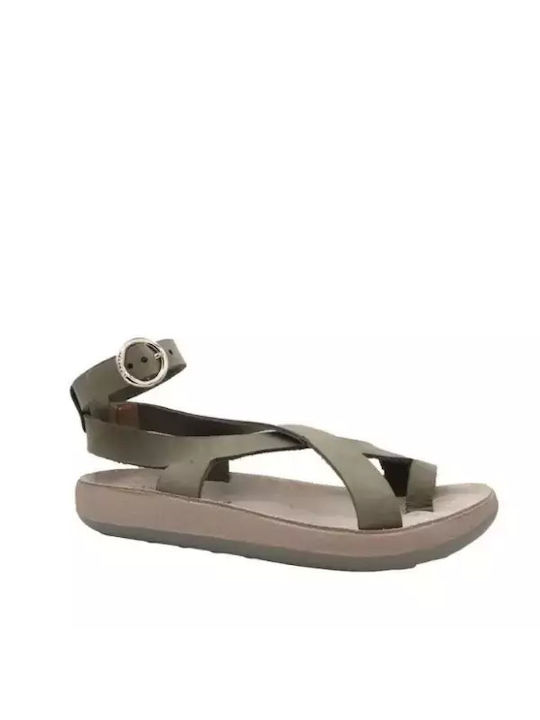 Fantasy Sandals Damen Flache Sandalen Kaki