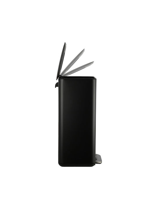 Estia Soft Close Waste Bin Waste Metallic Black 30lt 1pcs
