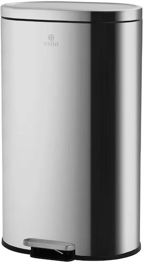 Estia Soft Close Waste Bin Made of Stainless Steel with Silver Pedal 30lt