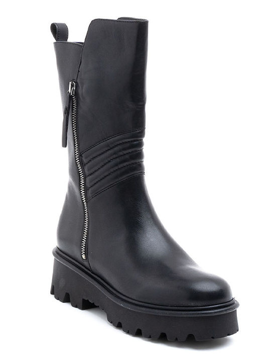 CARMENS LEATHER BIKER BOOTS - Negru 48150/BLACK