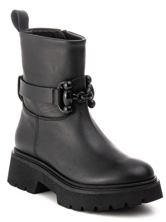 JANET & JANET LEATHER BOOTS - Black 02256/NERO