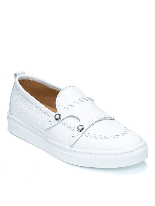 HENDERSON LEATHER MOCASINS WITH DOUBLE ANGLE - White ASTRA/OFF WHITE