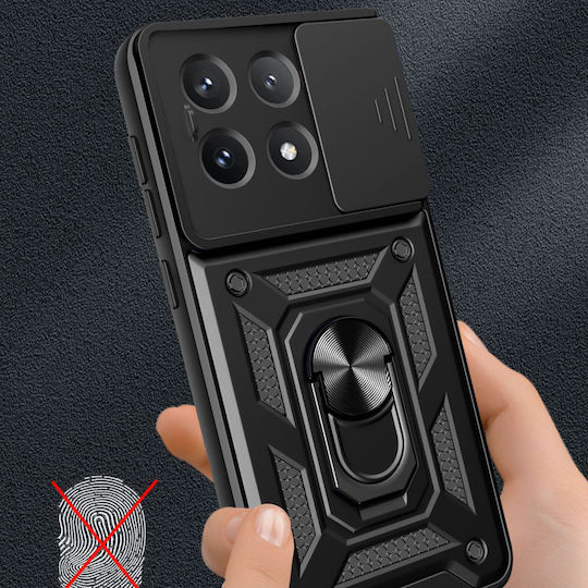 Techsuit Camshield Задна корица Пластмаса / Силикон Черен (Poco F6 Pro)