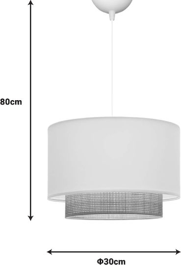 Pakketo Newbay Pendant Light White with Socket E27 30x30x20cm
