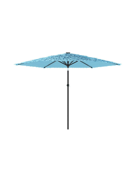 Circular Garden Parasol Metal Blue Diameter 2.88xHeight 2.25m