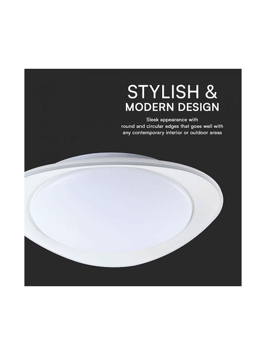 V-TAC Στρογγυλό Εξωτερικό LED Panel 30W με Φυσικό Λευκό Φως