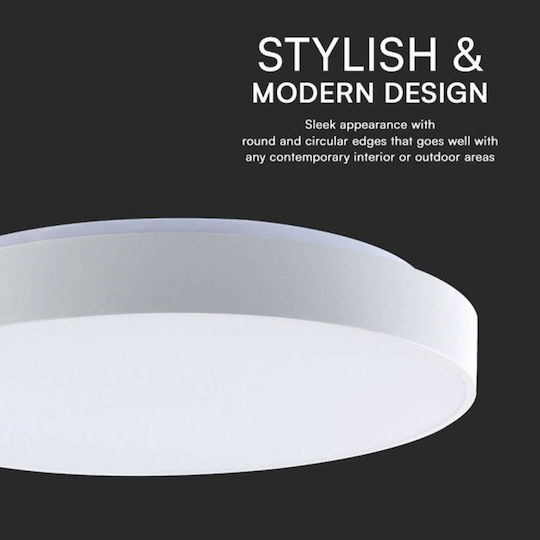 V-TAC Round Outdoor LED Panel 20W with Natural White Light