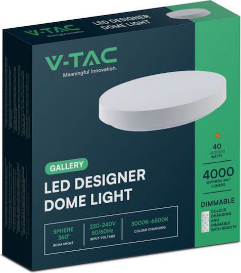 V-TAC Round Outdoor LED Panel 20W with Natural White Light