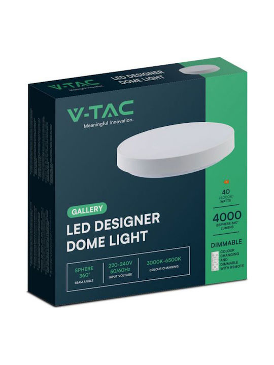 V-TAC Στρογγυλό Εξωτερικό LED Panel 30W με Φυσικό Λευκό Φως