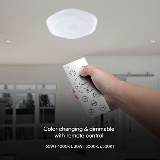 V-TAC Στρογγυλό Εξωτερικό LED Panel 30W με Φυσικό Λευκό Φως