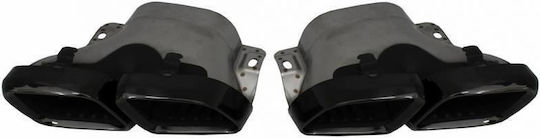 Rear Bumper Diffuser Mercedes-benz C-class C205 Coupe 14-21 Amg 63 Look Black Fins Mercedes Benz Carver