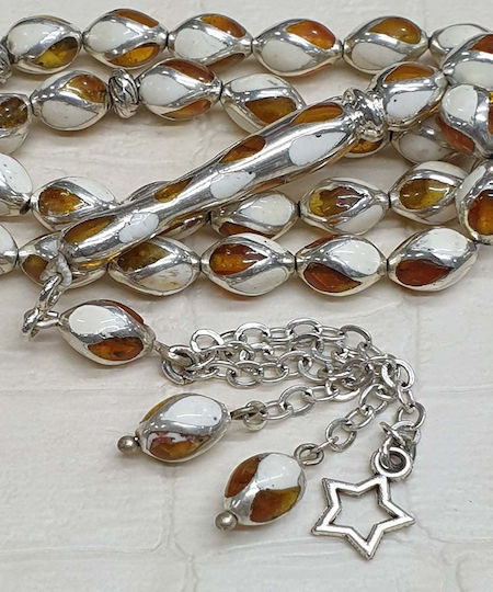 Roloi Komboloi Silver Worry Beads Multicolour 26cm