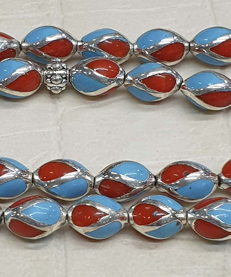 Roloi Komboloi Silver Worry Beads Multicolour 26cm