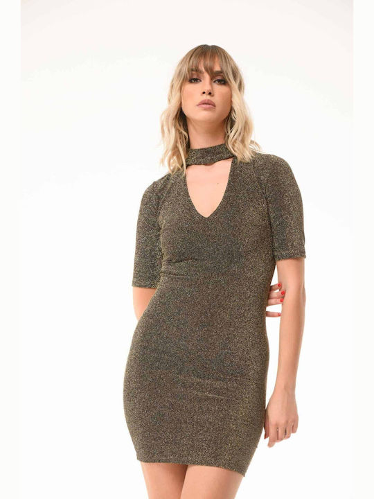 Mini Damenkleid Gold