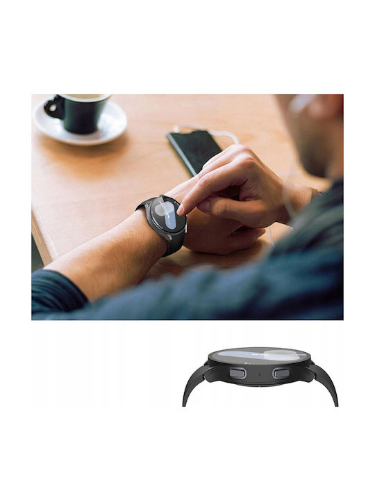 Tech-Protect DEFENSE360 Plastic Case with Glass in Black color for Samsung Galaxy Watch 7 (44mm)
