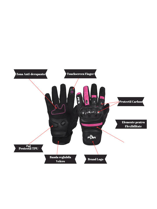 Sommer Damen Motorradhandschuhe Schwarz