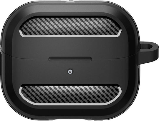 Spigen Rugged Armor Θήκη Σιλικόνης με Γάντζο σε Μαύρο χρώμα για Samsung Galaxy Buds 3 / 3 FE / 3 Pro