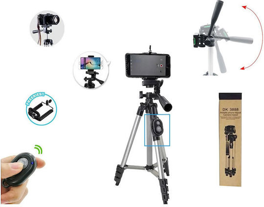 Verk Group Selfie Stick Cell Phone Tripod Bluetooth Silver